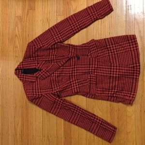 Zara Houndstooth Jumpsuit dress blazer